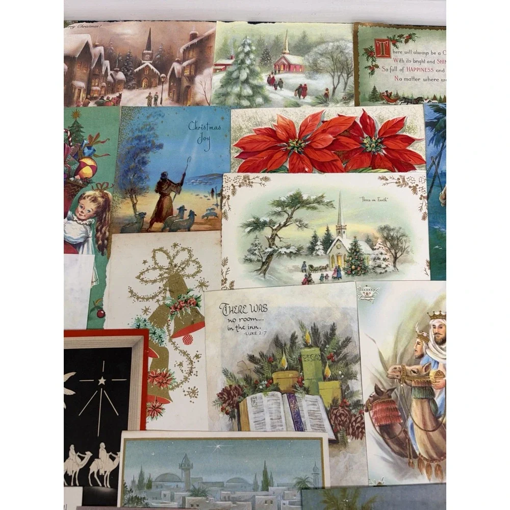 Vintage Retro Christmas Cards Fronts ONLY 1950s 1960s Scrapbooking Crafts 50+